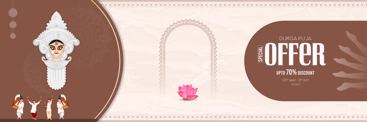 Durga Puja Sale, Banner, Vector Illustration Art,
