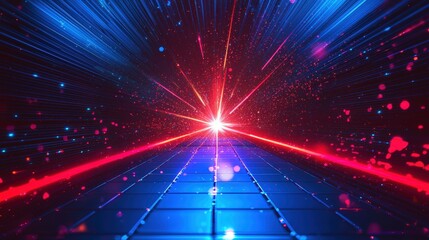 Naklejka premium Red and blue lights in the dark