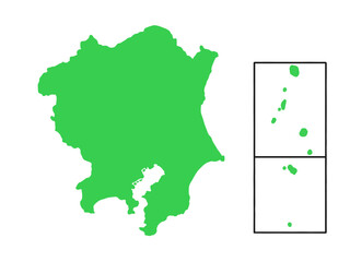 少しゆるい関東地図　フチなし　マップ