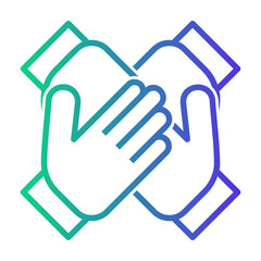 united family Line Gradient Icon