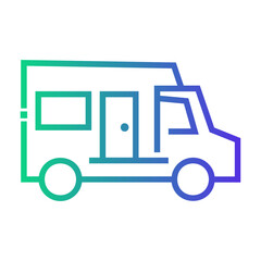 camper van Line Gradient Icon