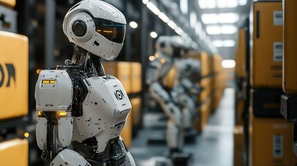Fototapeta premium Images of advanced robots enhancing modern automotive designs and features