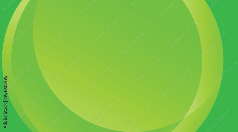 Wall mural abstract geometric background with gradient green curved shapes and empty space for decoration