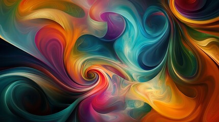 Fototapeta premium Abstract Digital Art: Swirling Colors and Dynamic Shapes