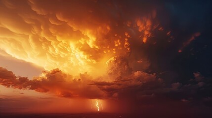 Fototapeta premium Evening light enhances the brilliance of a thunderstorm.