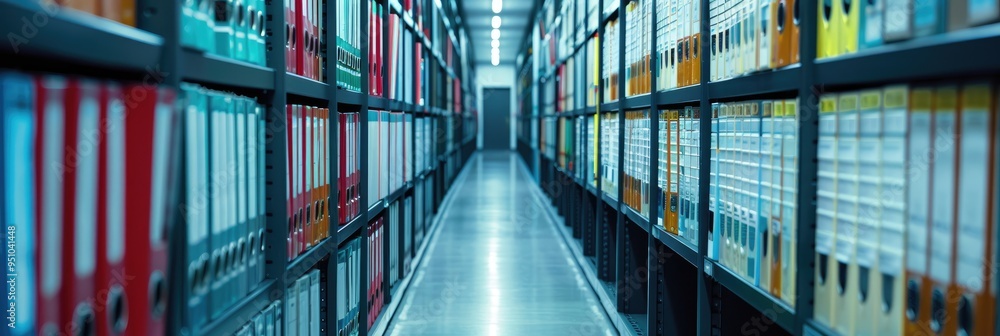 Poster corporate software for managing employee information and files, emphasizing security and search capa