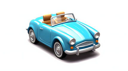 Convertible car 3d cartoon style