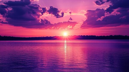 Dramatic cloudscape with twilight hues in the sky