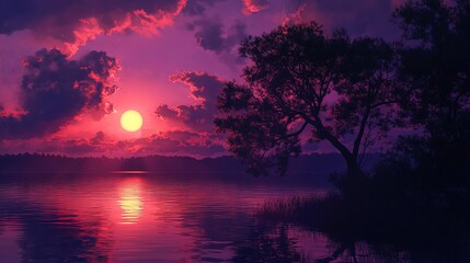 Dramatic cloudscape with twilight hues in the sky