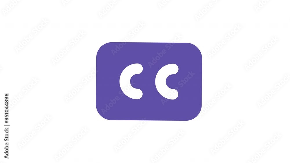 Aufkleber purple square with white quotation marks suitable for social media graphics, blog posts, presentatio