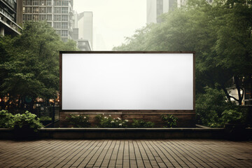 Fototapeta premium Urban billboard in city png mockup, transparent design