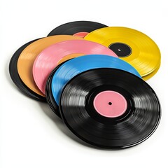 Classic vinyl record, music, retro, vintage, clipart, white background, high quality