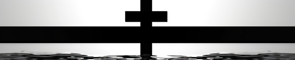 Fototapeta premium Simplistic Cross: A Timeless Symbol in Monochrome