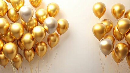 Golden balloons with copy space number 80, ideal for celebratory events and birthdays