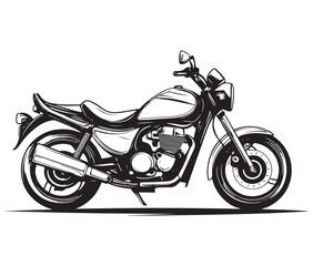 Fototapeta premium Black and white coloring book motorcycle isolated on white background