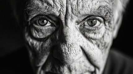 ## Expressive Eyes: A Black and White Portrait of Age and Wisdom