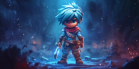 A character from the game. Website header or desktop wallpaper.