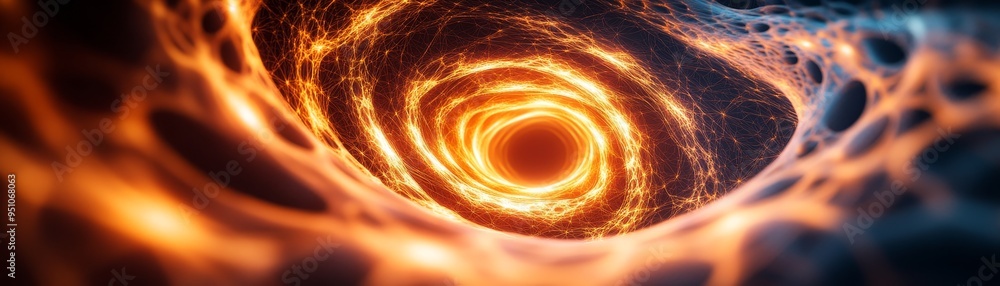 Poster cosmic fire vortex a spiraling journey through time and space.