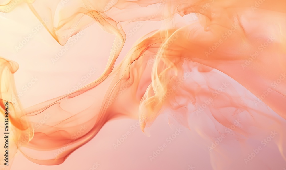 Aufkleber a photo of ethereal smoke illuminated by a soft peach light, creating a gentle and calming effect
