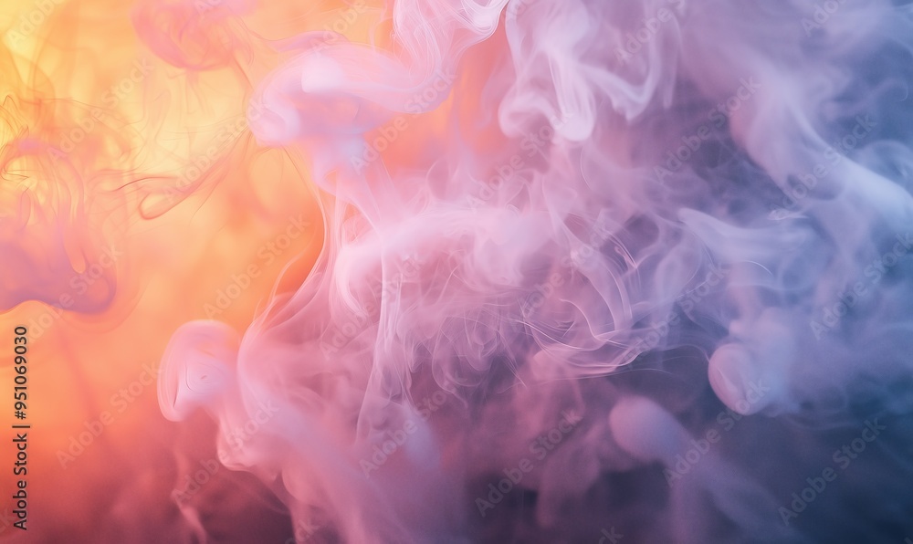 Aufkleber a photo of ethereal smoke illuminated by a soft peach light, creating a gentle and calming effect