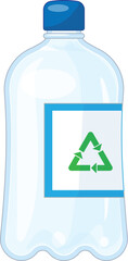 Empty plastic bottle is displaying a recycling sign, emphasizing the importance of environmental responsibility and sustainable waste management