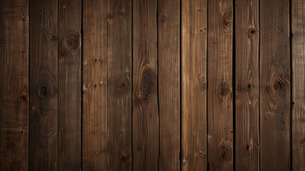 Obraz premium Fond de planche de bois marron foncé, papier peint. Vieux fond en bois texturé foncé grunge, la surface de la vieille texture de bois brun, vue de dessus lambris en bois de pin brun. 