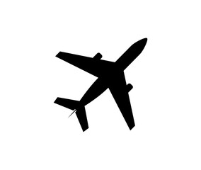 Airplane icon isolated on white background. Transportation logo