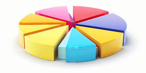 Obraz premium A colorful pie chart divided into different slices, each representing a team member's dominant personality trait, helps identify strengths and areas for improvement.
