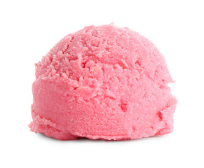 Scoop of tasty watermelon sorbet isolated on white