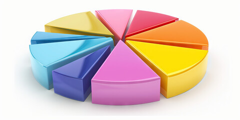 Obraz premium A colorful pie chart divided into different slices, each representing a team member's dominant personality trait, helps identify strengths and areas for improvement.