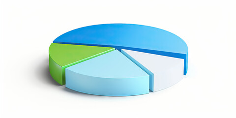 Obraz premium A minimalist pie chart comparing customer demographics before and after a targeted marketing campaign, in blue and green segments.