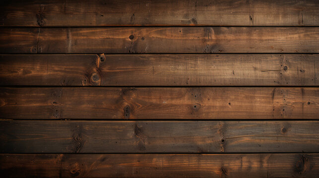 Fond de planche de bois marron fonc&eacute;, papier peint. Vieux fond en bois textur&eacute; fonc&eacute; grunge, la surface de la vieille texture de bois brun, vue de dessus lambris en bois de pin brun.	