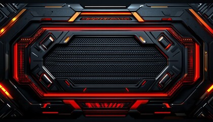 Futuristic Red and Orange Illuminated Panel