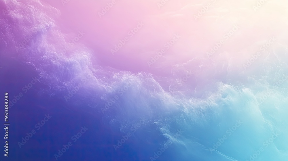Poster a minimalist abstract background with soft gradient tones of blue and purple, creating a calming and
