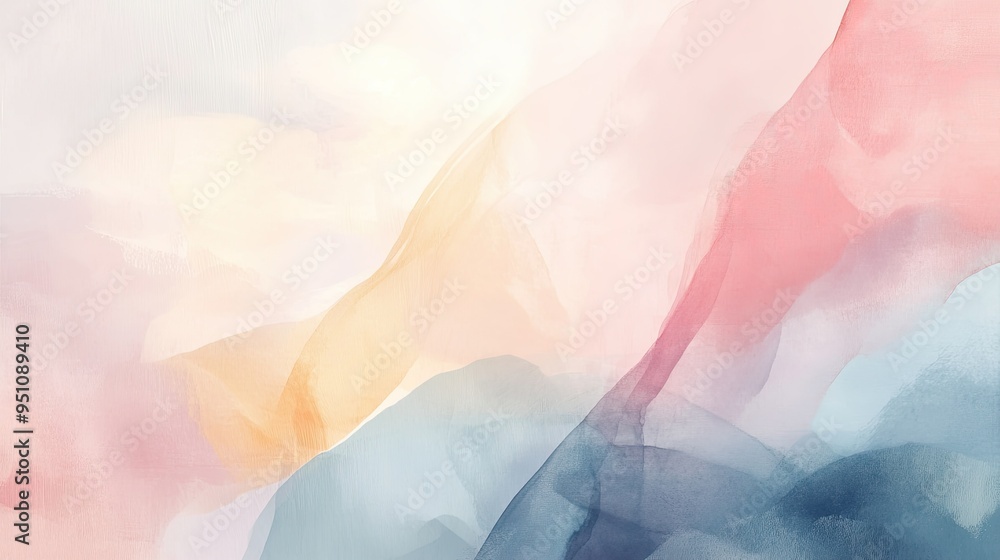 Poster an abstract background with a combination of soft pastel colors and organic shapes, creating a harmo