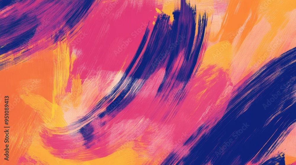 Aufkleber an abstract background with bold brushstrokes in vibrant colors, creating a dynamic and artistic vis