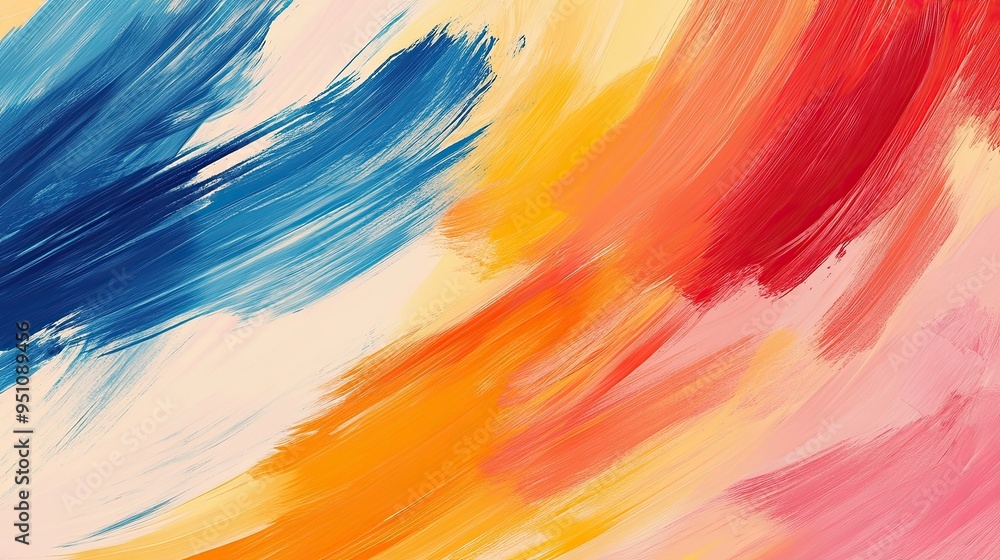 Poster an abstract background with bold brushstrokes in vibrant colors, creating a dynamic and artistic vis