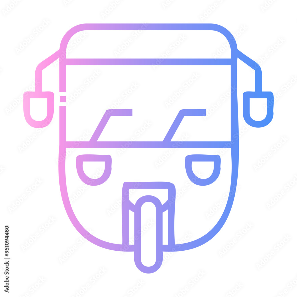 Sticker motor rickshaw Line Gradient Icon