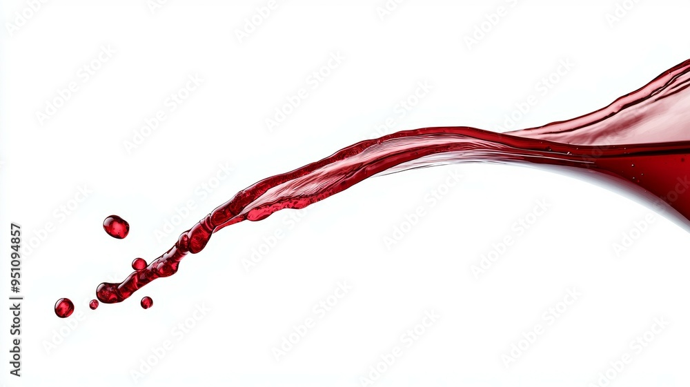 Poster a red splash of wine is splashing across a white background