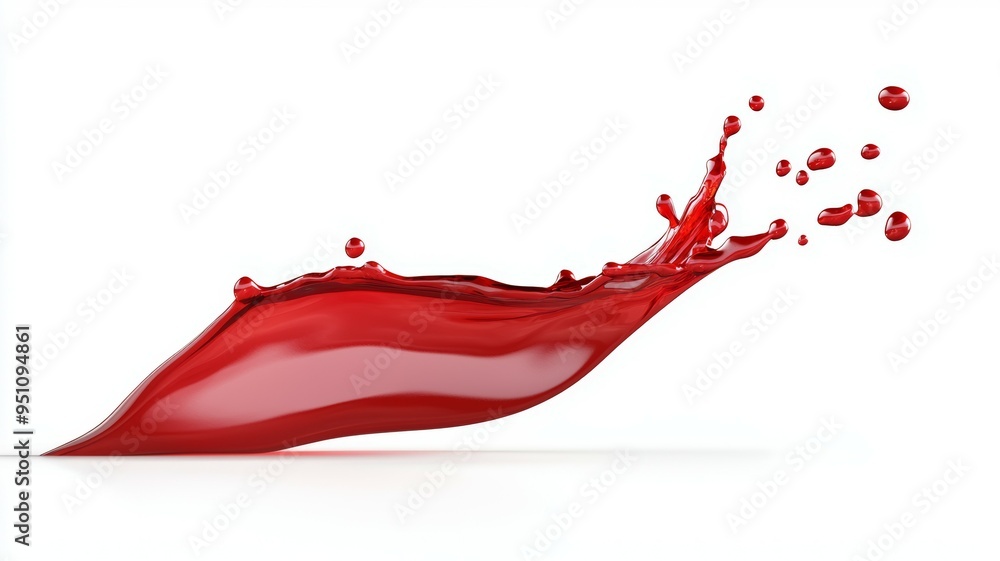Poster a splash of red liquid is splashing out of a container