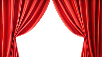 Red velvet curtains open
