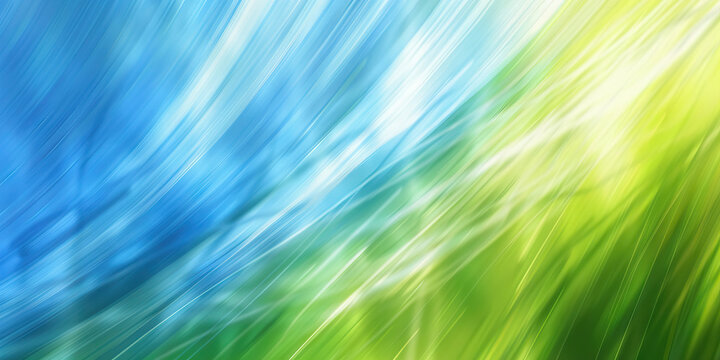 Blurred or impressionistic abstract backgrounds, in cool colors like blue or green, to convey movement or change within a business environment.