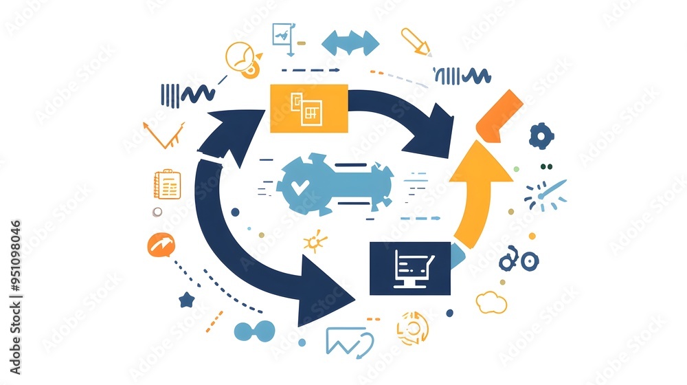 Poster visualizing the pdca methodology an infographic representing the continuous improvement workflow of 