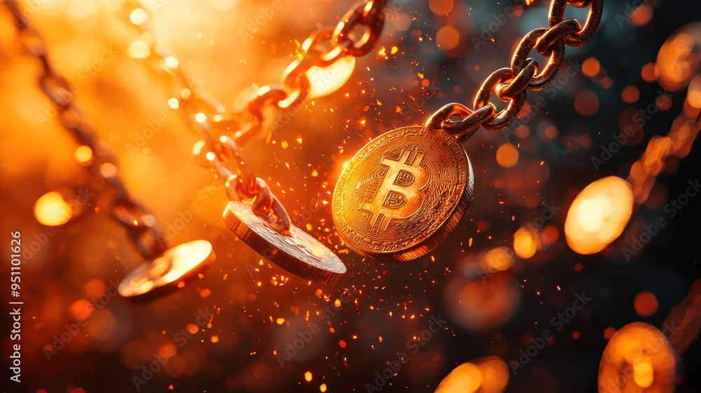 Poster breaking chains of financial freedom