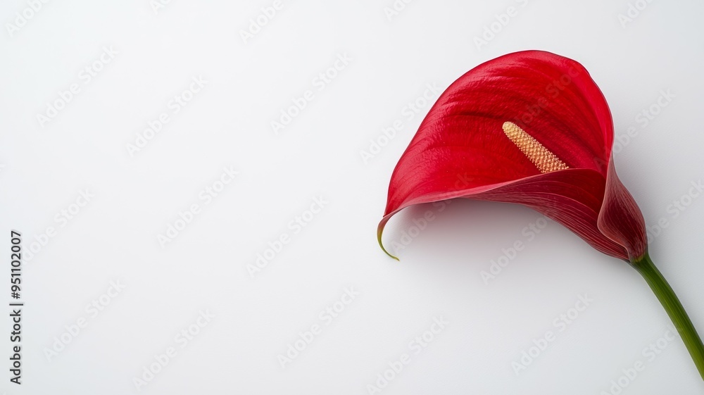 Poster a red flower with a long stem and a pointy tip