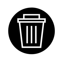 Simple delete trash can icon ideal for buttons, menus, and user interface tools.