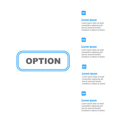 Obraz premium Four Step Infographic Label Design Vector template with line icons. Process steps diagram, presentation, workflow layout, banner, flow chart, info graphic vector illustration.