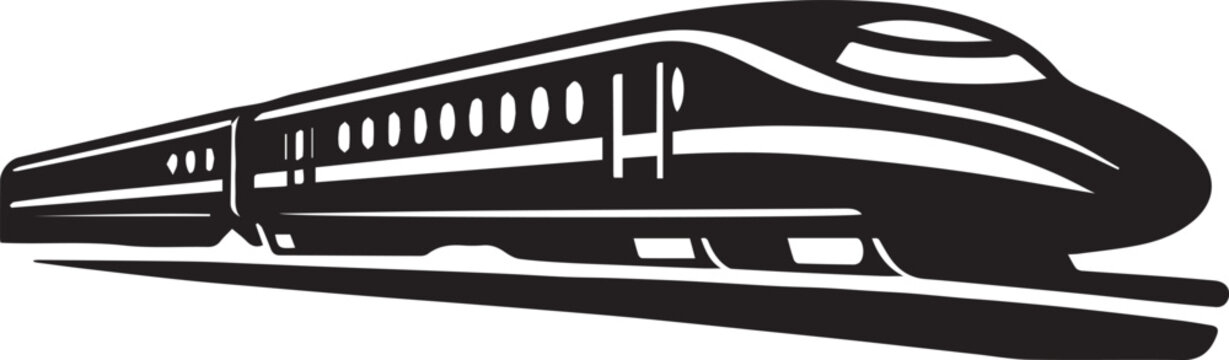 black train silhouette on track clip art preview