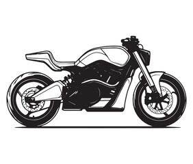 Naklejka premium Black and white coloring book motorcycle isolated on white background