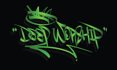 DEEP WORSHIP graffiti tag style design